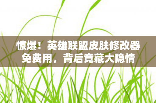 惊爆!英雄联盟皮肤修改器免费用,背后竟藏大隐情 惊爆!英雄联盟皮肤修改器免费用,背后竟藏大隐情