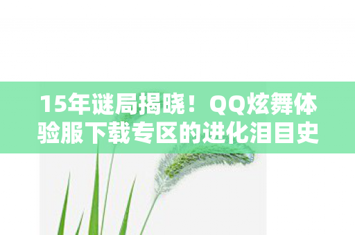 15年谜局揭晓!QQ炫舞体验服下载专区的进化泪目史 15年谜局揭晓!QQ炫舞体验服下载专区的进化泪目史