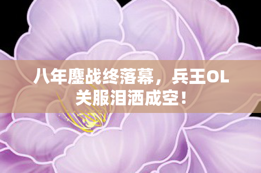八年鏖战终落幕,兵王OL关服泪洒成空! 八年鏖战终落幕,兵王OL关服泪洒成空!