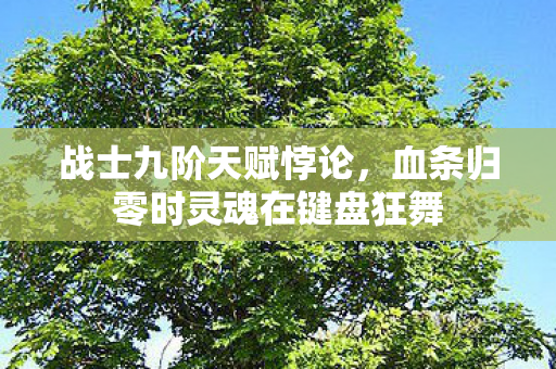战士九阶天赋悖论,血条归零时灵魂在键盘狂舞 战士九阶天赋悖论,血条归零时灵魂在键盘狂舞
