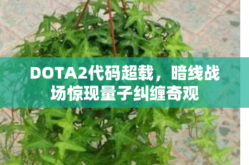 DOTA2代码超载,暗线战场惊现量子纠缠奇观 DOTA2代码超载,暗线战场惊现量子纠缠奇观