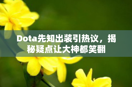 Dota先知出装引热议,揭秘疑点让大神都笑翻 Dota先知出装引热议,揭秘疑点让大神都笑翻