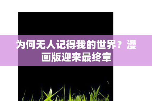 为何无人记得我的世界？漫画版迎来最终章