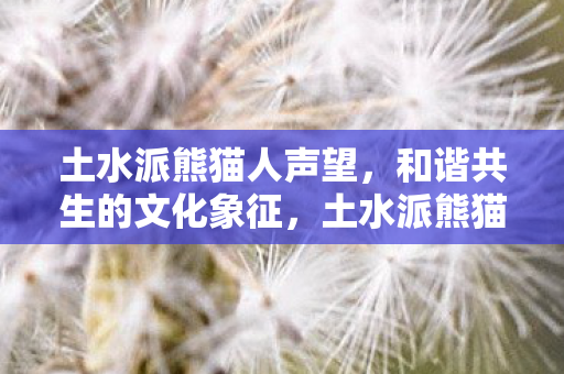 土水派熊猫人声望，和谐共生的文化象征，土水派熊猫人，和谐共生的文化象征