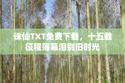 诛仙TXT免费下载，十五载征程落幕泪别旧时光