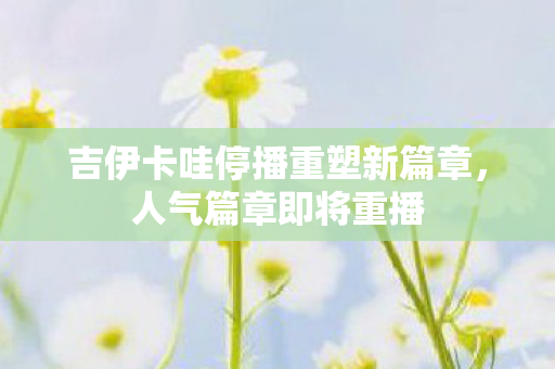 吉伊卡哇停播重塑新篇章，人气篇章即将重播