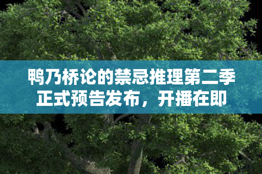 鸭乃桥论的禁忌推理第二季正式预告发布，开播在即