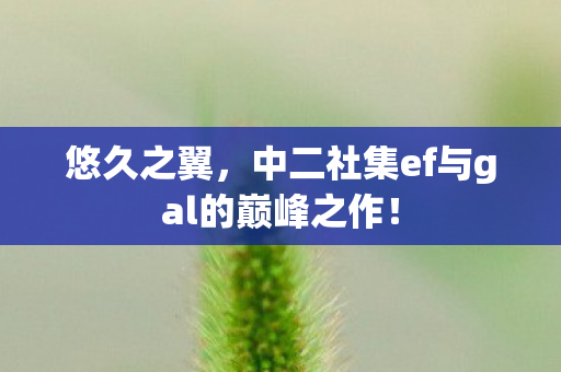 悠久之翼，中二社集ef与gal的巅峰之作！