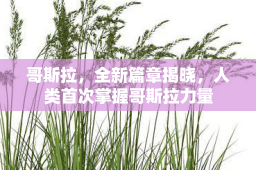 哥斯拉，全新篇章揭晓，人类首次掌握哥斯拉力量