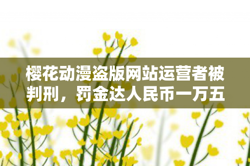 樱花动漫盗版网站运营者被判刑，罚金达人民币一万五千元