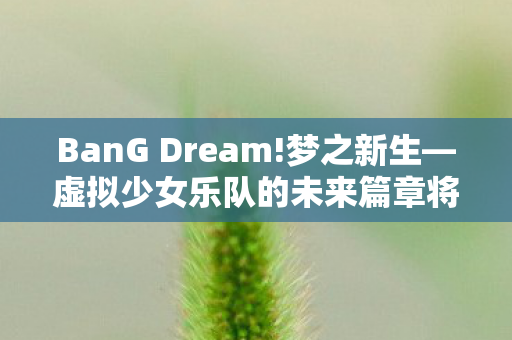 BanG Dream!梦之新生—虚拟少女乐队的未来篇章将于明年播出