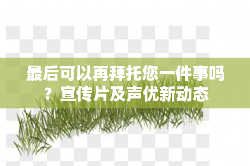 最后可以再拜托您一件事吗？宣传片及声优新动态