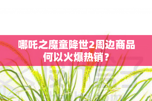 哪吒之魔童降世2周边商品何以火爆热销？