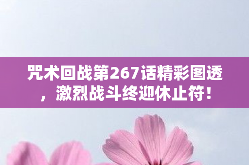 咒术回战第267话精彩图透，激烈战斗终迎休止符！