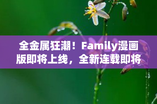 全金属狂潮！Family漫画版即将上线，全新连载即将开启！