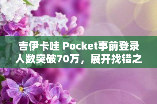 吉伊卡哇 Pocket事前登录人数突破70万，展开找错之旅