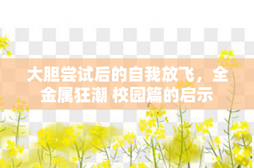 大胆尝试后的自我放飞，全金属狂潮 校园篇的启示