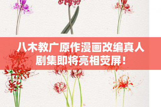 八木教广原作漫画改编真人剧集即将亮相荧屏！