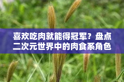 喜欢吃肉就能得冠军？盘点二次元世界中的肉食系角色TOP10