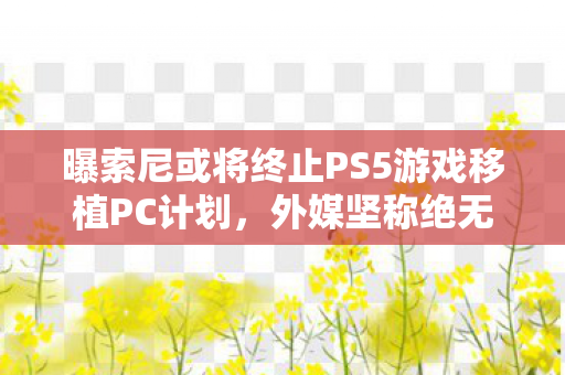 曝索尼或将终止PS5游戏移植PC计划，外媒坚称绝无可能