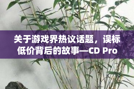 关于游戏界热议话题，误标低价背后的故事—CD Projekt与巫师3在XXXX年的争议事件