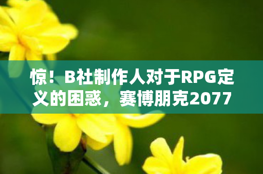 惊！B社制作人对于RPG定义的困惑，赛博朋克2077究竟是否属于RPG？