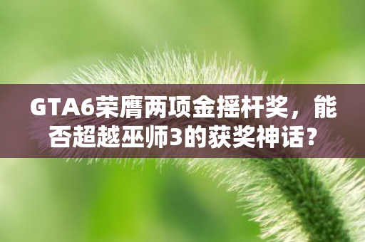 GTA6荣膺两项金摇杆奖，能否超越巫师3的获奖神话？