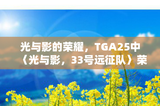 光与影的荣耀，TGA25中〈光与影，33号远征队〉荣获最佳独立处女作奖