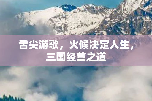 舌尖游歌，火候决定人生，三国经营之道