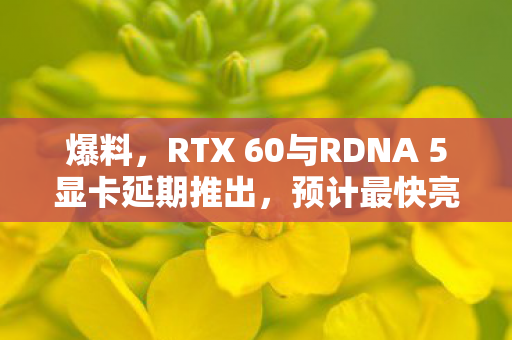 爆料，RTX 60与RDNA 5显卡延期推出，预计最快亮相于2027年底