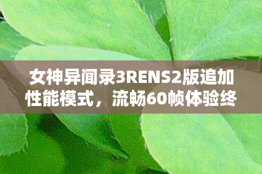 女神异闻录3RENS2版追加性能模式，流畅60帧体验终于来临！