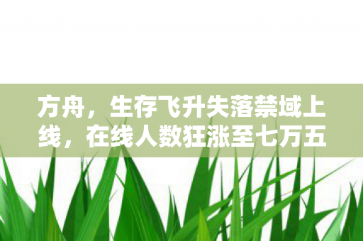 方舟，生存飞升失落禁域上线，在线人数狂涨至七万五千大关