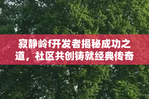寂静岭f开发者揭秘成功之道，社区共创铸就经典传奇