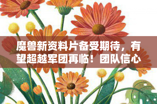 魔兽新资料片备受期待，有望超越军团再临！团队信心满满盛赞新作