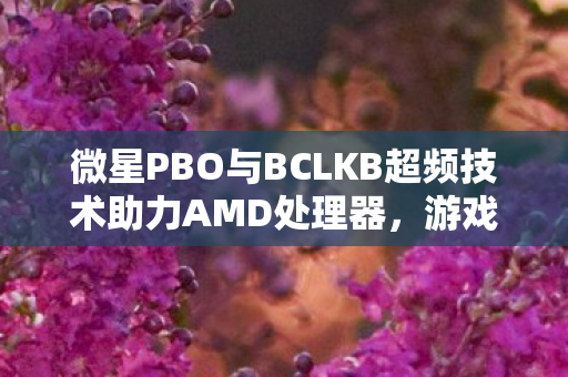 微星PBO与BCLKB超频技术助力AMD处理器，游戏帧率飙升高达15%