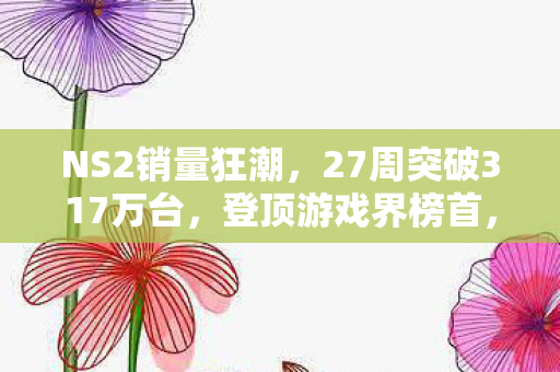 NS2销量狂潮，27周突破317万台，登顶游戏界榜首，超越PS2与GBA同期辉煌！