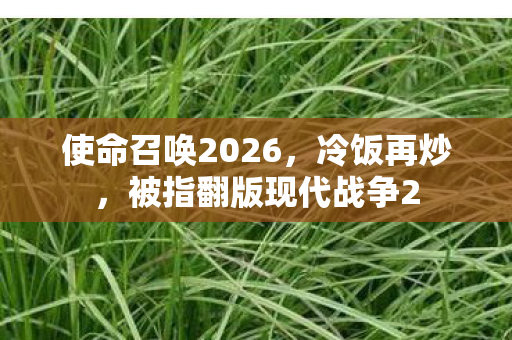 使命召唤2026，冷饭再炒，被指翻版现代战争2
