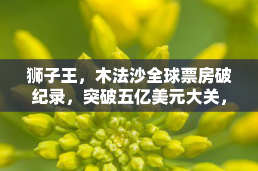 狮子王，木法沙全球票房破纪录，突破五亿美元大关，制作成本揭秘背后的成功故事