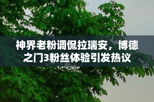 神界老粉调侃拉瑞安，博德之门3粉丝体验引发热议
