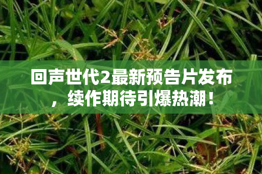 回声世代2最新预告片发布，续作期待引爆热潮！