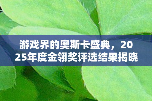游戏界的奥斯卡盛典，2025年度金翎奖评选结果揭晓
