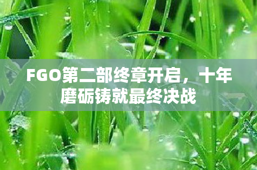 FGO第二部终章开启，十年磨砺铸就最终决战
