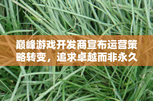 巅峰游戏开发商宣布运营策略转变，追求卓越而非永久运营，承诺不留遗憾