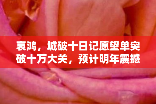 哀鸿，城破十日记愿望单突破十万大关，预计明年震撼发售！