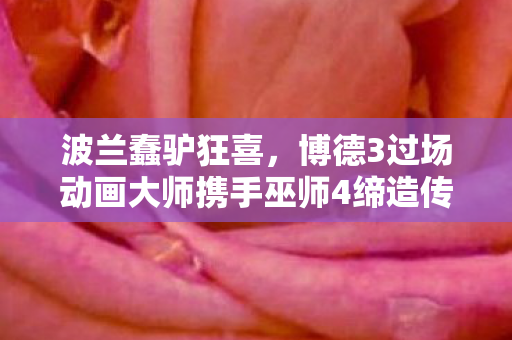 波兰蠢驴狂喜，博德3过场动画大师携手巫师4缔造传奇