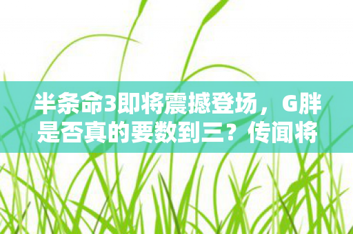 半条命3即将震撼登场，G胖是否真的要数到三？传闻将于12月揭晓神秘面纱！