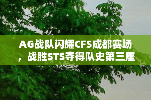 AG战队闪耀CFS成都赛场，战胜STS夺得队史第三座冠军荣誉完美收官