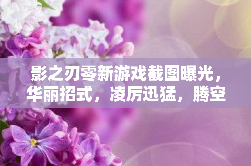 影之刃零新游戏截图曝光，华丽招式，凌厉迅猛，腾空杀敌！