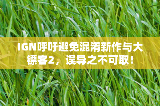 IGN呼吁避免混淆新作与大镖客2，误导之不可取！