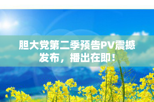 胆大党第二季预告PV震撼发布，播出在即！